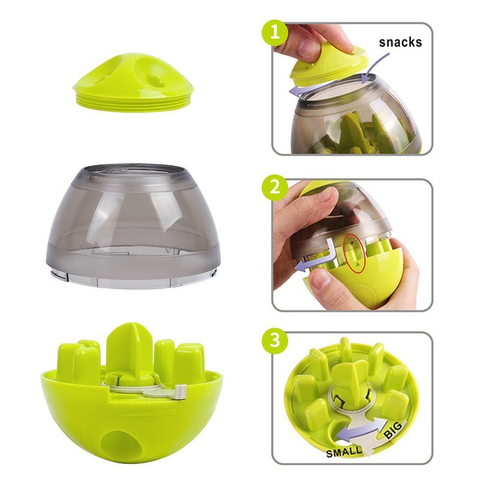 Dog Food Balls Tumbler Pet Puppy Feeder Dispenser Bowl Toy Leak Food Interactive Pet Tumbler Feeder Food Automatic Dispenser Bowl Interactive Balls